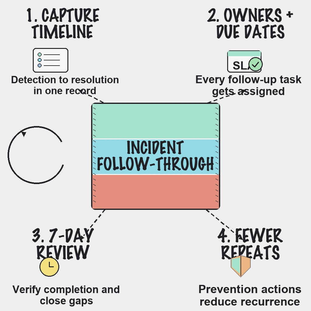 Incident Follow-Through for Uptime Teams: A Practical Workflow from Alert to Closure