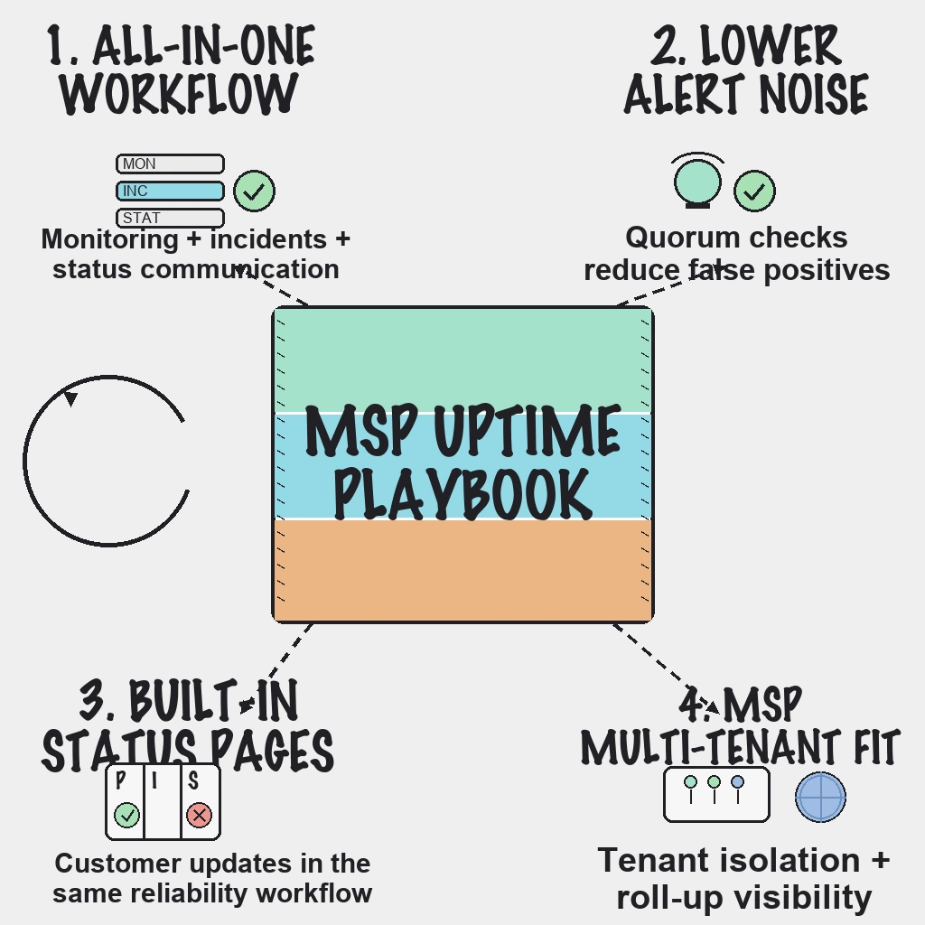 MSP Uptime Monitoring Playbook: Multi-Tenant Operations Without Alert Fatigue