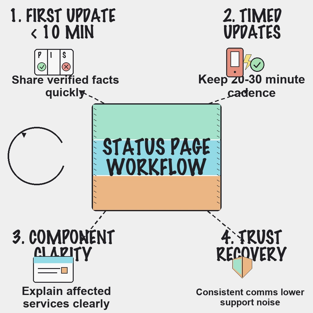 Status Page Workflows for Incident Management: Communicate Fast Without Slowing the Fix
