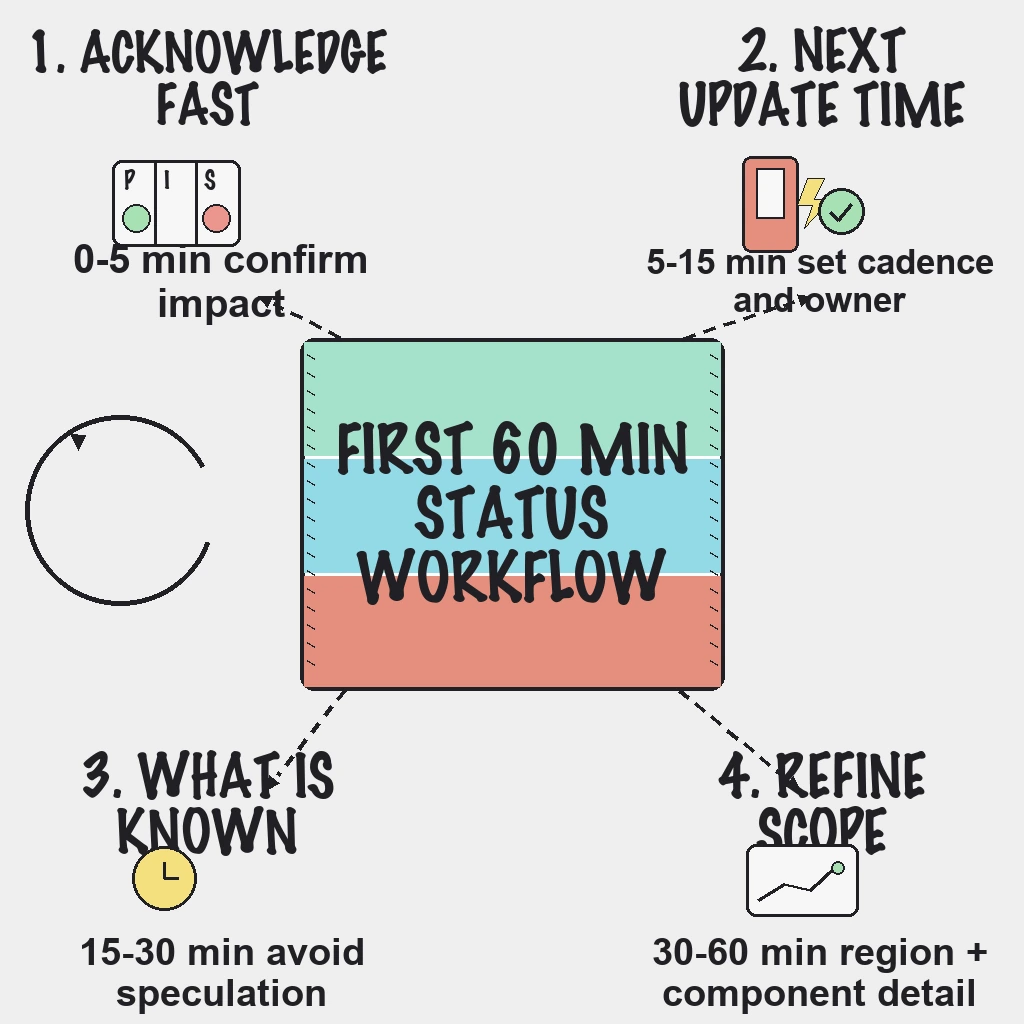 Status Page Incident Communication Workflow: What to Publish in the First 60 Minutes